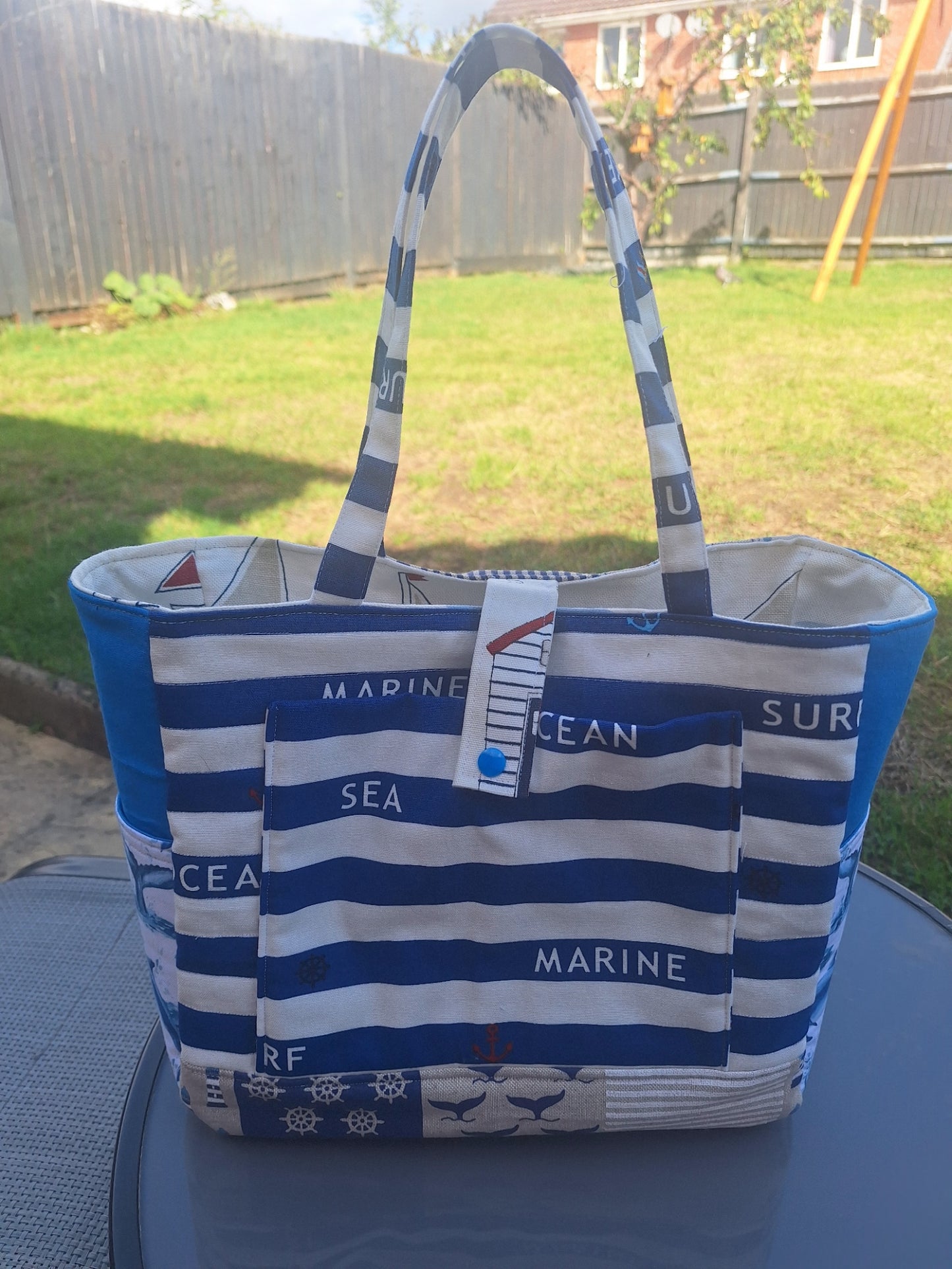 Coastal Breeze - Reversible Handmade Upcycled Handbag