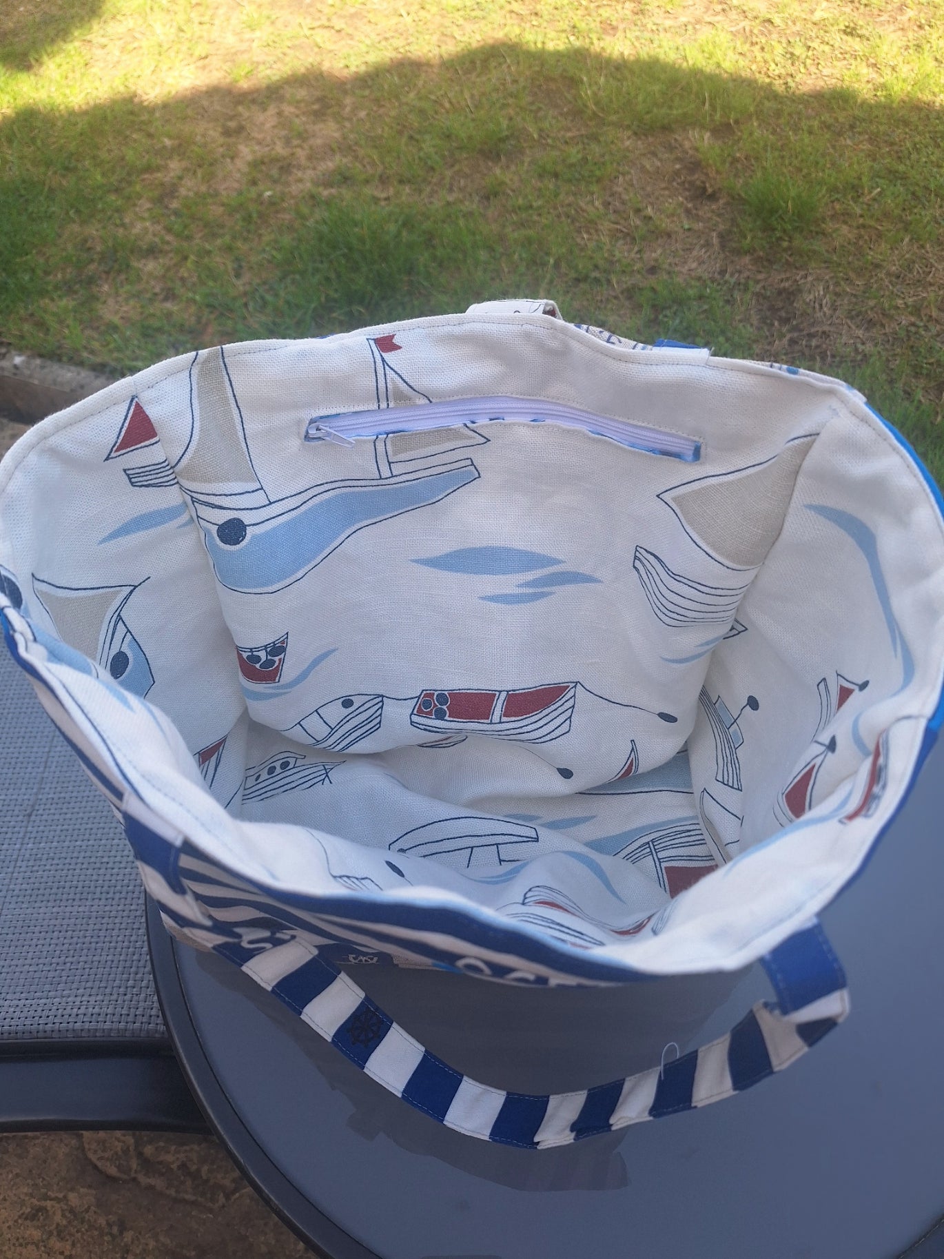 Coastal Breeze - Reversible Handmade Upcycled Handbag