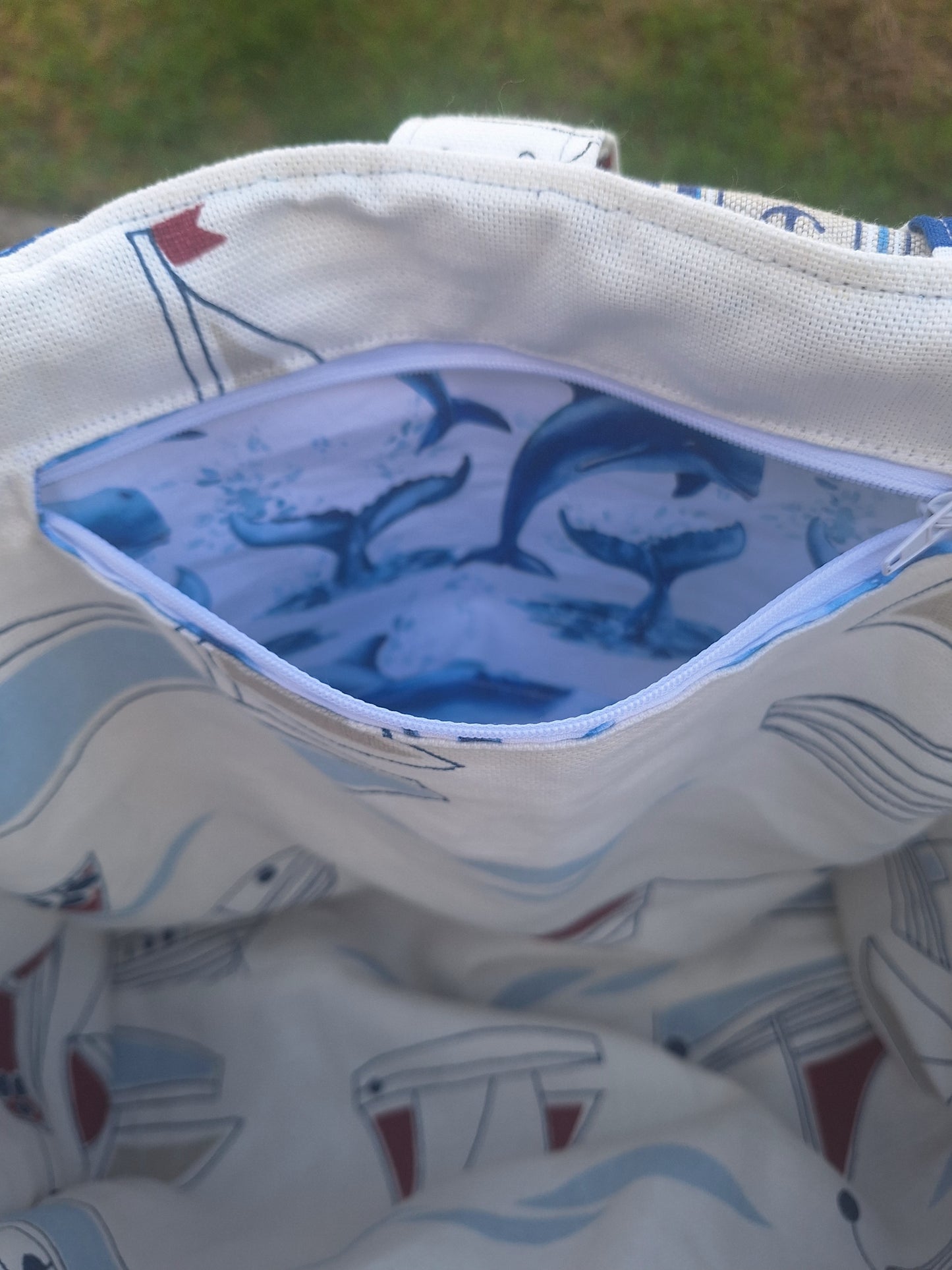Coastal Breeze - Reversible Handmade Upcycled Handbag