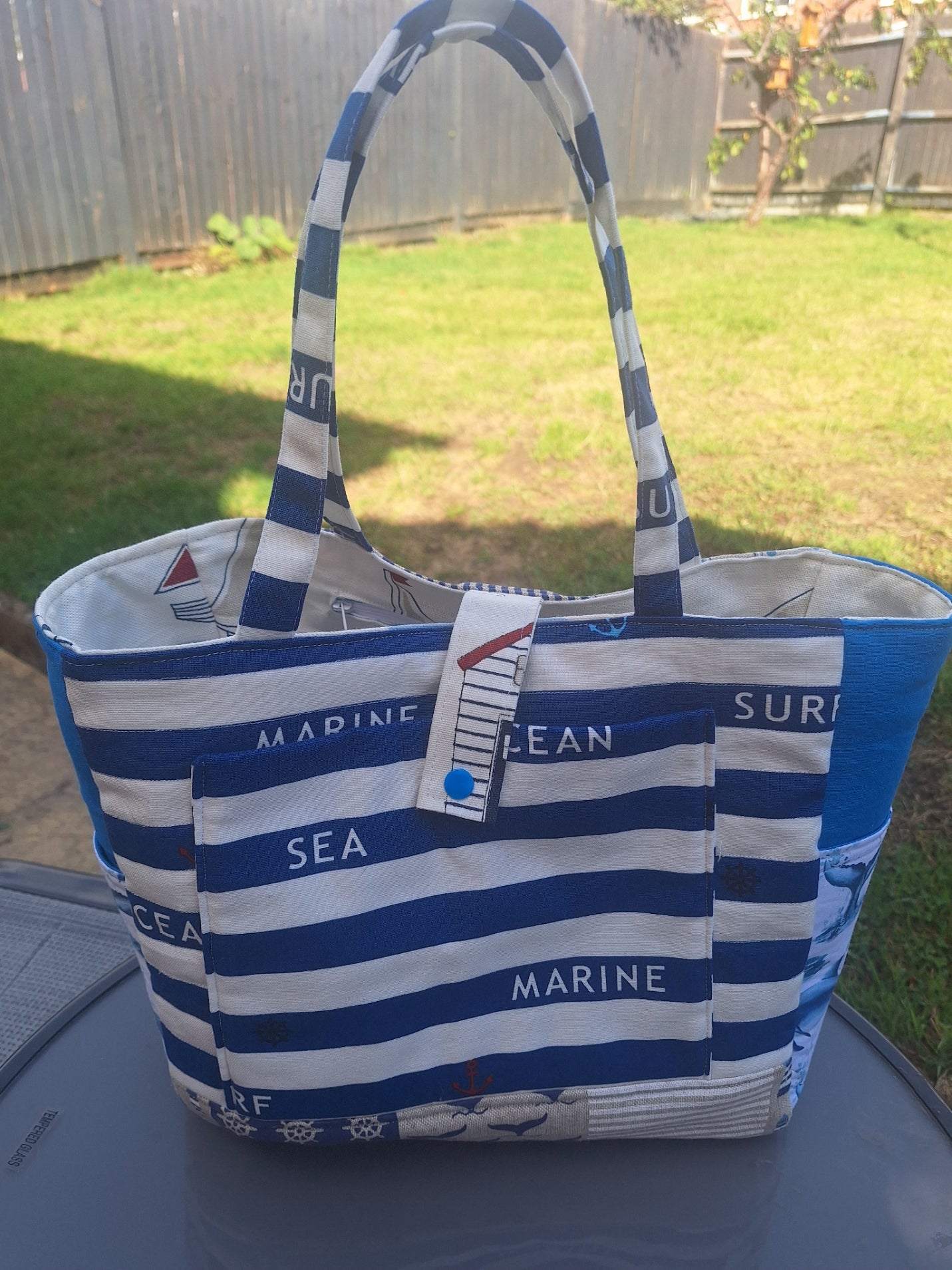 Coastal Breeze - Reversible Handmade Upcycled Handbag