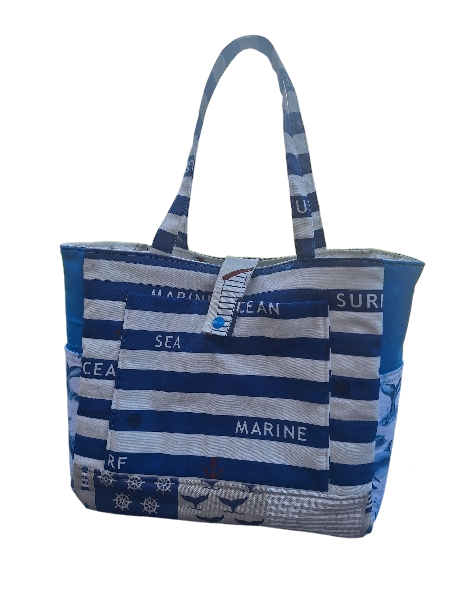 Coastal Breeze - Reversible Handmade Upcycled Handbag