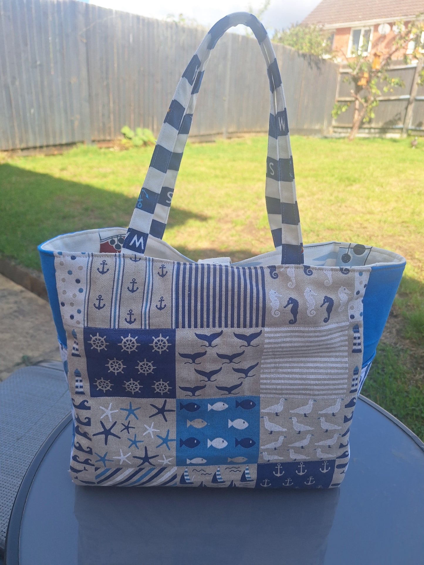 Coastal Breeze - Reversible Handmade Upcycled Handbag